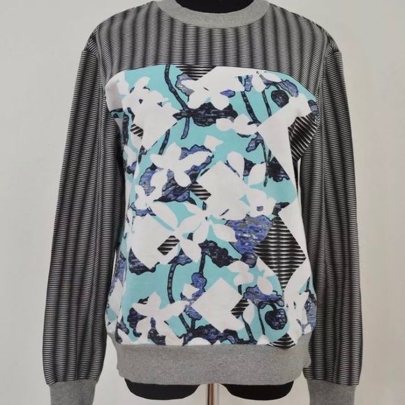 Peter Pilotto printed Sweatshirt Gray Blue Small - Picture 2 of 8
